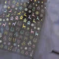 Happy Snowman Nail Art Stickers Adhesive Embossed Snowflake Tree Sticker Decals to4511 embossed