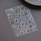 Vintage Photo Frame Nail Stickers - 5D Baroque Painting Frame Nail Decals to4522