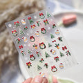 Christmas Tree Nail Art Stickers Snowman Adhesive Embossed Sticker Decals to4590
