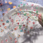 Cartoon Snowman Nail Art Stickers Adhesive Embossed Santa Clause Sticker Decals to4608 embossed