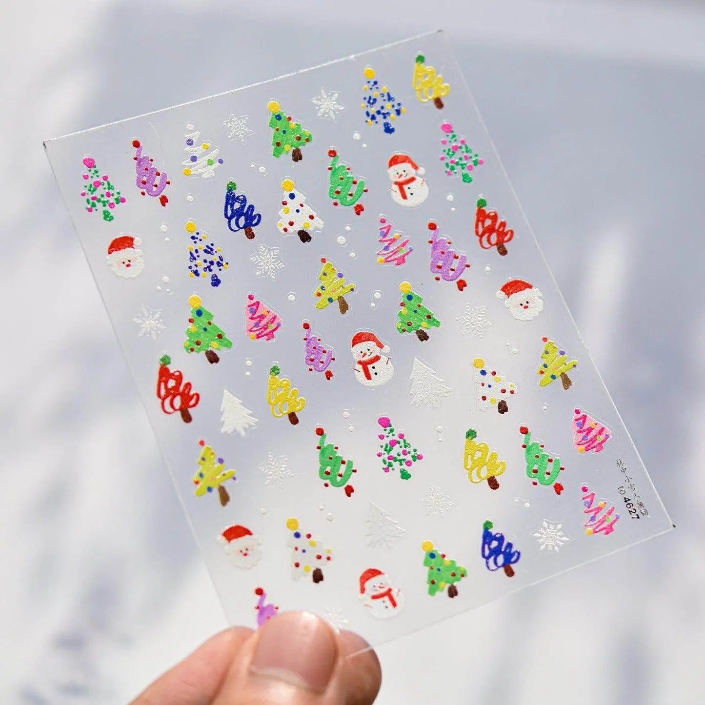 Christmas Nail Art Sticker Santa Claus Snowman Adhesive Embossed Nail Sticker Decals to4627