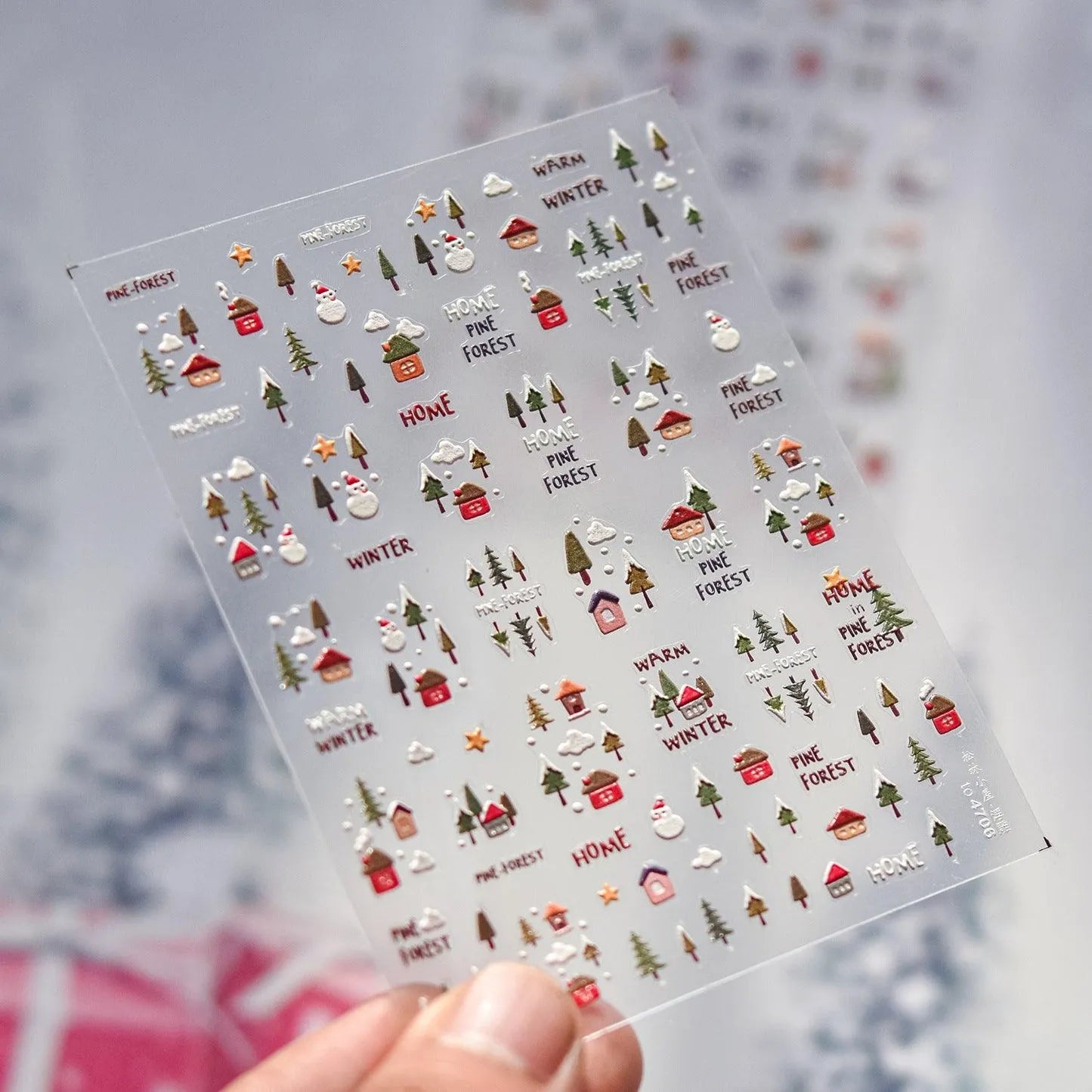 Ginger Bread Man Nail Art Stickers Adhesive Christmas Embossed Sticker Decals to4706