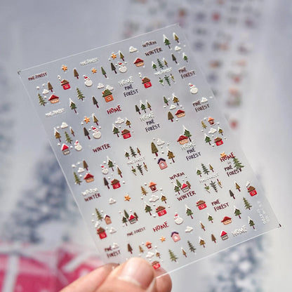 Ginger Bread Man Nail Art Stickers Adhesive Christmas Embossed Sticker Decals to4706