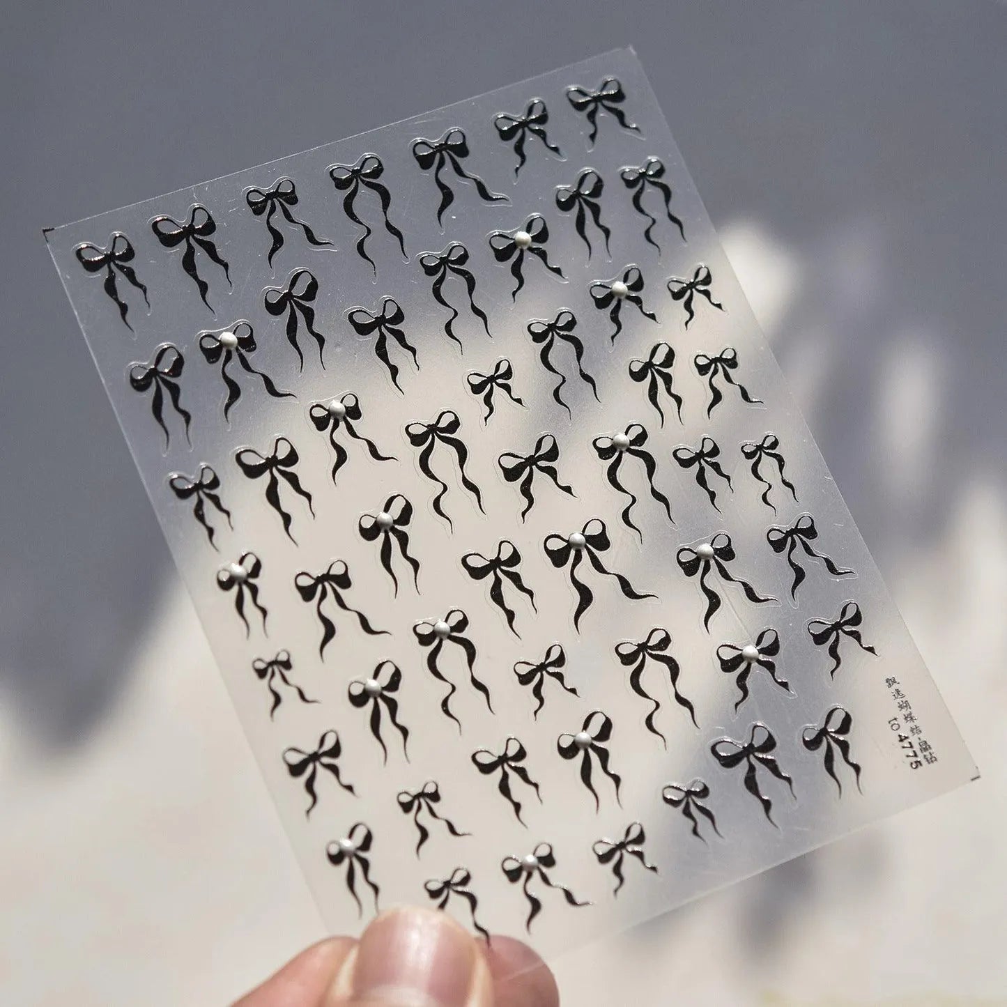 Red Bow Nail Art Stickers Adhesive Embossed White Black Bow Tie Sticker Decals to4775