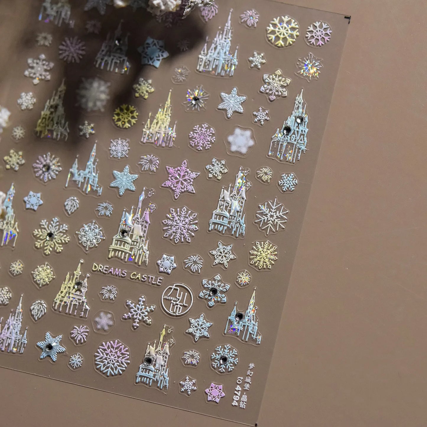 Magical Castle & Snowflake Holographic 3D Nail Stickers to4793