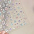Embroidered Butterfly Flower Nail Art Stickers Adhesive Embossed Floral Sticker Decals to4795