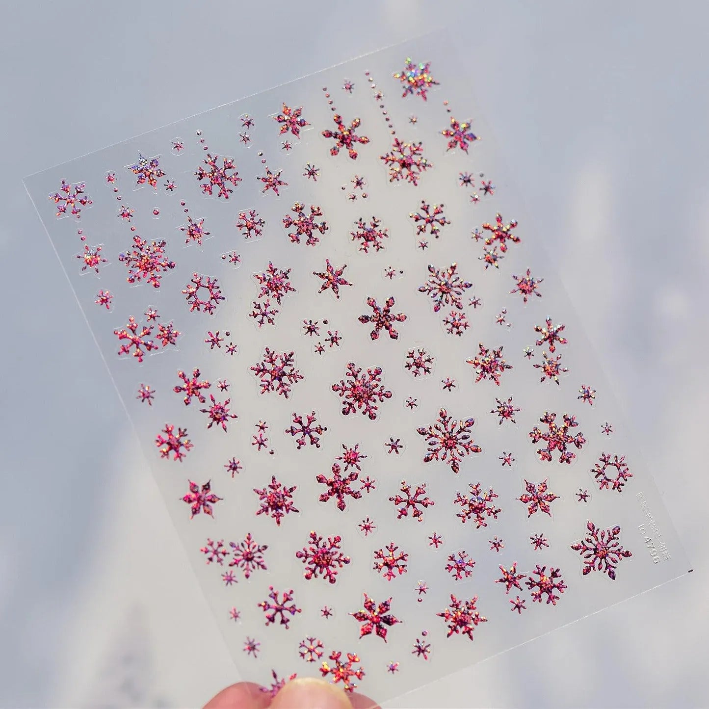 Winter Snowflake Nail Art Stickers Adhesive Embossed Sticker Decals to4796 pink