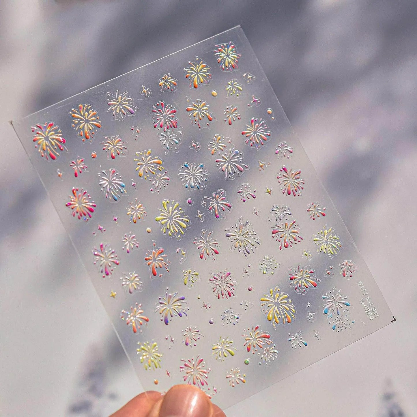 Colorful Fireworks Nail Art Stickers New Year Adhesive Sticker Decals to4830