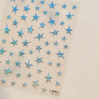 Shiny Star Nail Art Stickers Adhesive Embossed Red Stars Sticker Decals to4840-1 Silver
