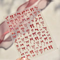 Red Bow Nail Art Stickers Adhesive Embossed White Black Bow Tie Sticker Decals to4860 embossed