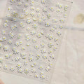 Daisy Flower Nail Art Stickers Adhesive Embossed Floral White Sticker Decals to4878 embossed