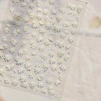 Daisy Flower Nail Art Stickers Adhesive Embossed Floral White Sticker Decals to4878 embossed