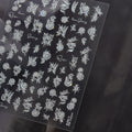 5D Embossed Floral Nail Stickers - White Lily & Rose Nail Art Decals 4918