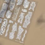 Vintage Lace Nail Stickers - Broken Net Design Decals 4952