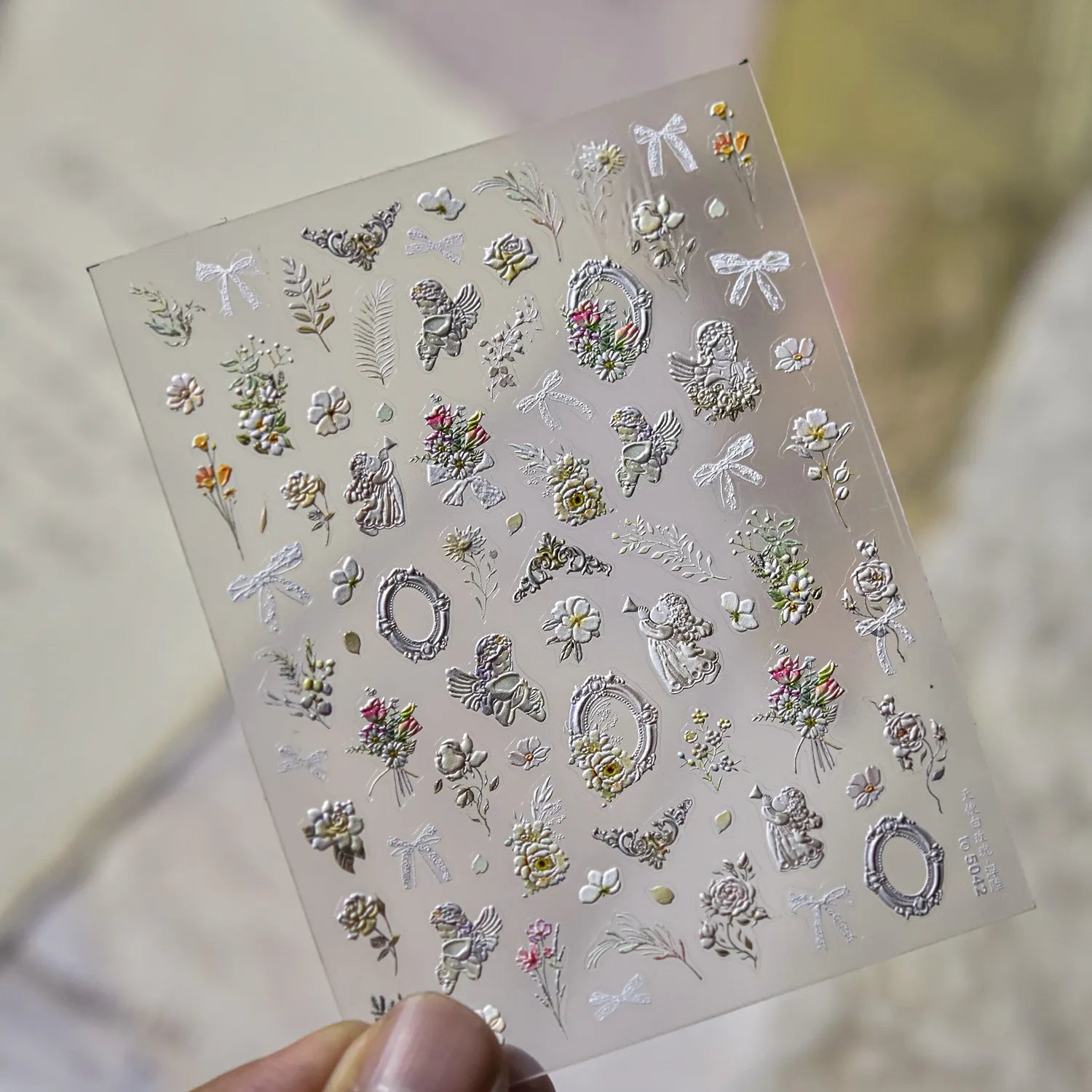 Coquette Angel & Floral 5D Nail Stickers