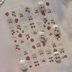 Cherry Nail Art Stickers Embossed Srawberry Sticker Decals to5068