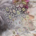 5D Frame Nail Stickers | Victorian Floral & Lace Decals for Coquette Nails
