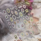 5D Frame Nail Stickers | Victorian Floral & Lace Decals for Coquette Nails