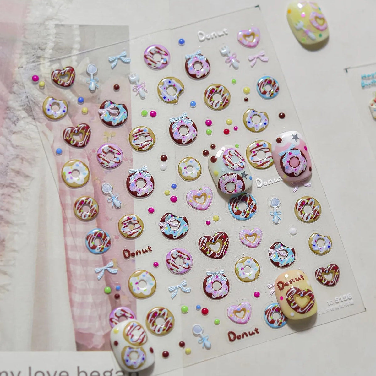 3D Kawaii Nail Stickers – Cute Birthday Cake, Donut & Sweet Treat Designs