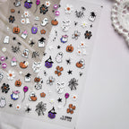 Cute Halloween 3D Nail Stickers - Spooky Cat, Ghost & Pumpkin Nail Art Decals