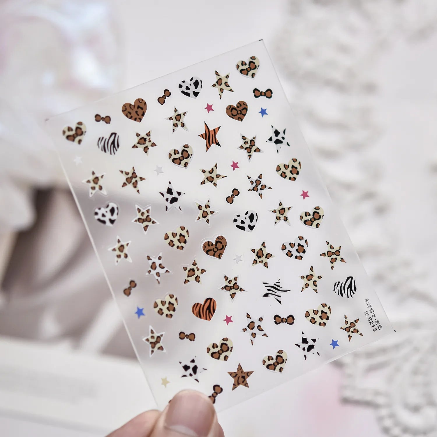 Y2K Leopard Print 5D Nail Stickers | McBling Animal Print Nail Art 5213