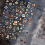 5D Cute Christmas Nail Stickers | Santa, Snowman, Snowflake & Gingerbread Decals 5222
