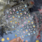 Cute 5D Embossed Penguin Christmas Nail Stickers - Winter Holiday Nail Art Decals 5245
