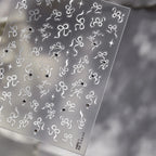 Coquette Bow Ribbon Nail Stickers | 3D Embossed Aesthetic Nail Art Decals 5261