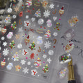 3D Crystal Christmas Nail Stickers | Cute Snowman, Bear & Holiday Decals 5268