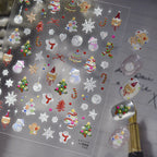 3D Crystal Christmas Nail Stickers | Cute Snowman, Bear & Holiday Decals 5268