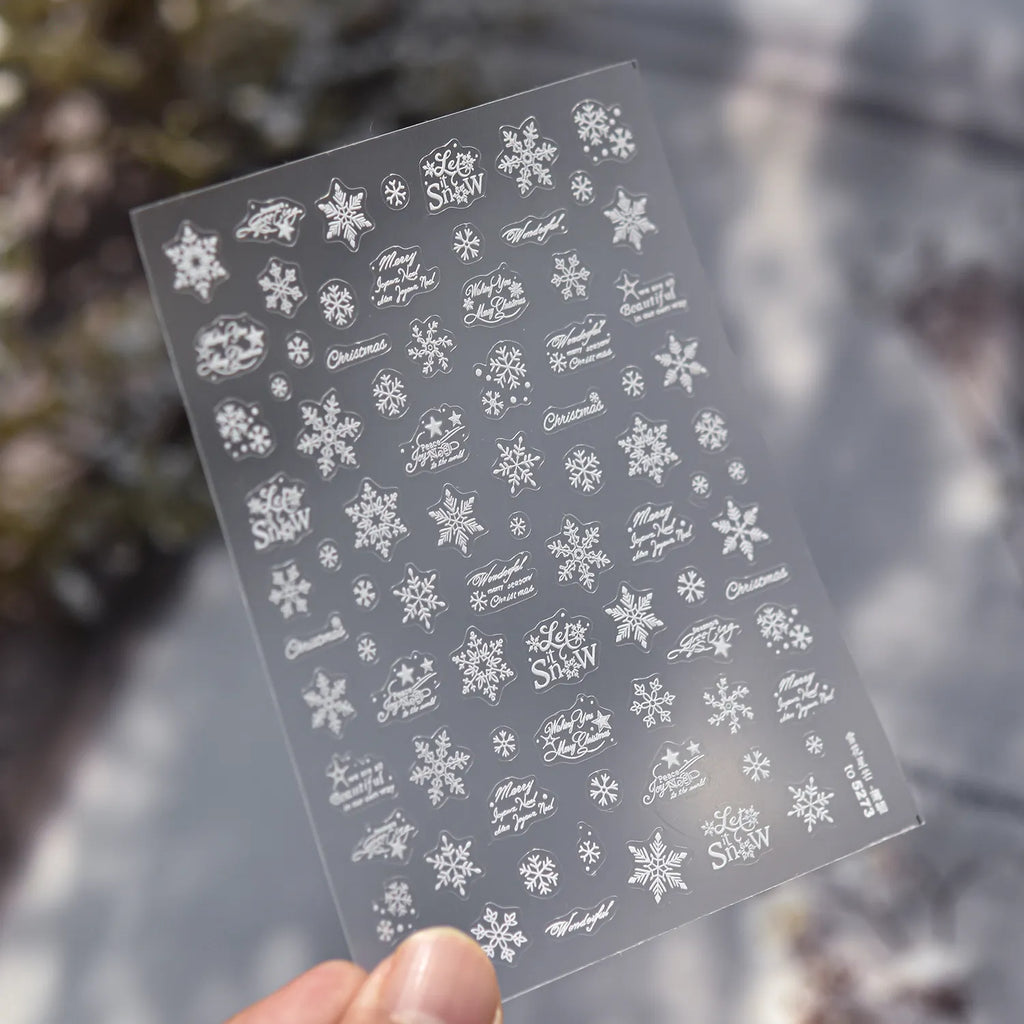 3D Snowflake Nail Art Stickers | Winter Christmas Snow Nail Decals to5273