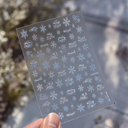3D Snowflake Nail Art Stickers | Winter Christmas Snow Nail Decals to5274