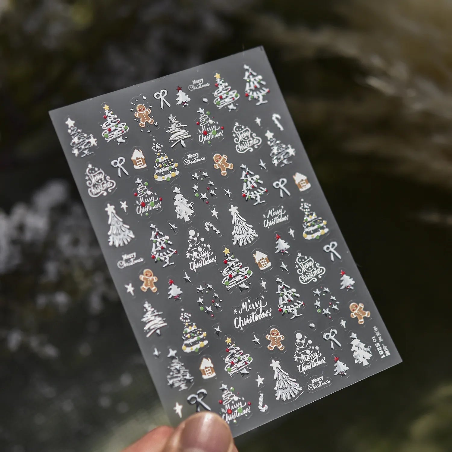 Christmas Nail Art Stickers - Festive 3D Decals for Holiday Manicures