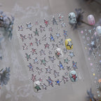3D Y2K Star Nail Art Stickers - Silver Chrome & Colorful Kawaii Decals to5285