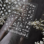 White Snowflake & Star Nail Art Stickers | Music Notes Decals