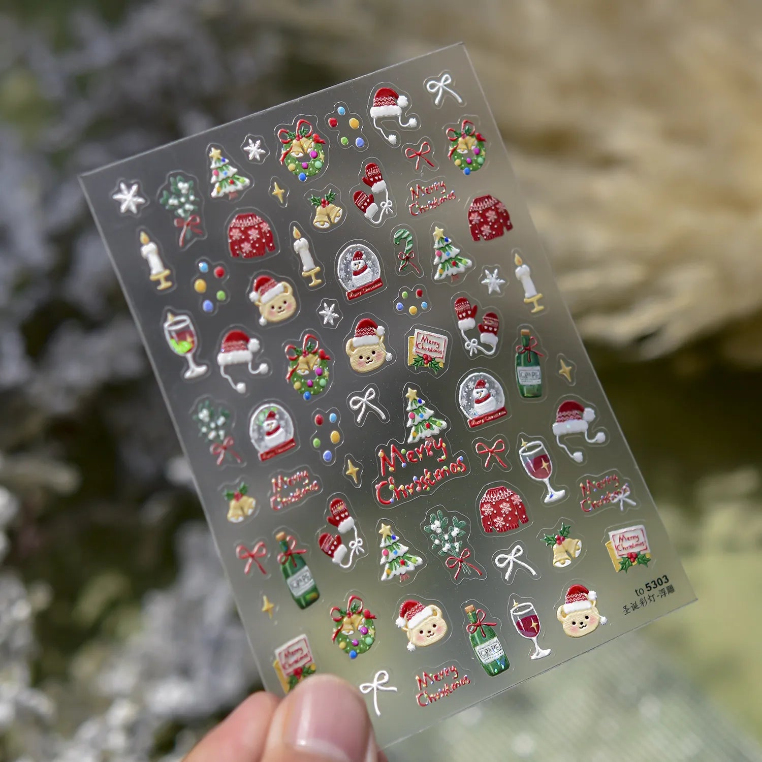 Christmas Nail Art Stickers - Festive 3D Decals for Holiday Manicures to2281