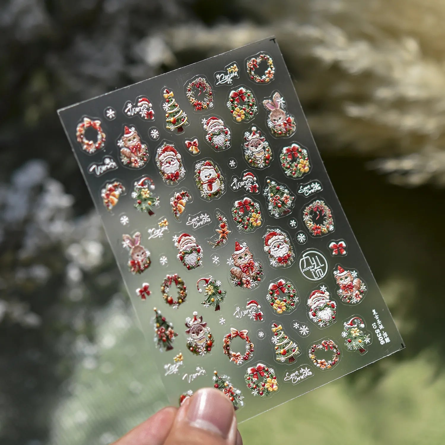 Christmas Nail Art Stickers - Festive 3D Decals for Holiday Manicures to2281