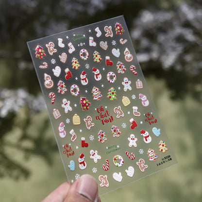 3D Christmas Nail Stickers | Winter Holiday Nail Art Decals for Festive Manicures