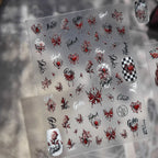 Gothic Rose Nail Stickers - Spider Web & Cathedral Design Decals 5337