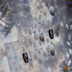 Halloween Skeleton Hand & Butterfly Nail Stickers - Spooky 3D DIY Manicure Decals to5339