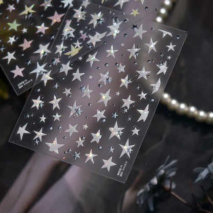 Holographic Star Nail Stickers | Iridescent Decals for DIY Trendy Nail Art