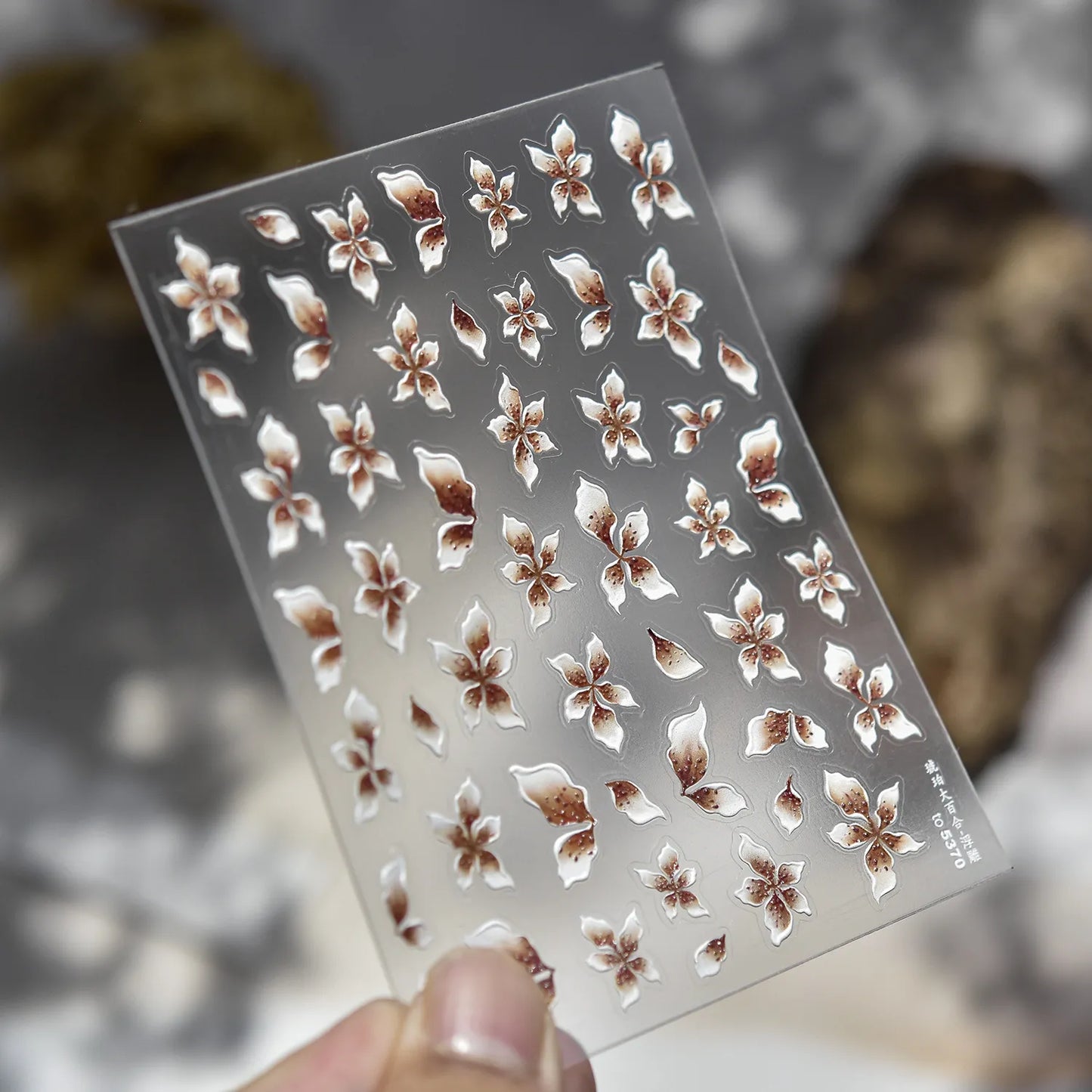 Chic Bow & Cherry Nail Stickers - Floral & Tortoise Shell Decals for Aesthetic Nail Art