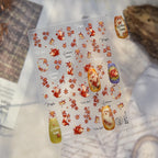 Autumn Maple Leaf Fox Nail Stickers - Fall Leaves Nail Art Decals to5376