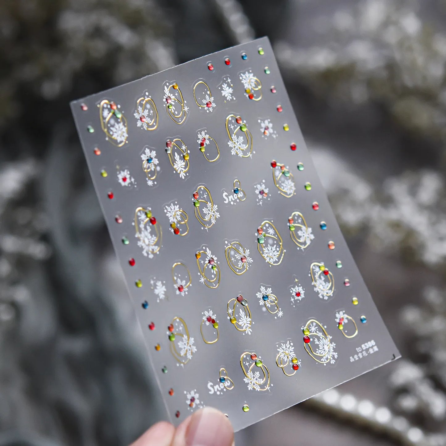 Winter Snowflake & Rhinestone Nail Art Stickers 