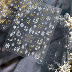 Winter Snowflake & Gold Christmas Tree Nail Art Stickers Decals