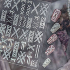 5D Coquette Bow Ribbon & Corset Nail Stickers 5396