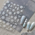 Holographic Glitter Snowflake Nail Stickers to5415
