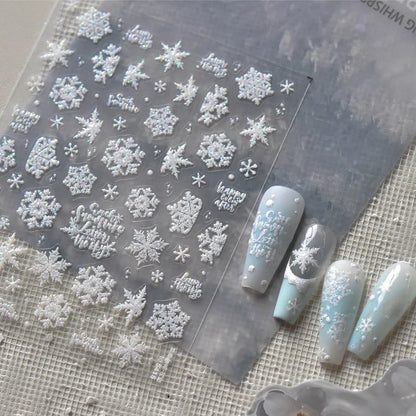 Holographic Glitter Snowflake Nail Stickers to5415