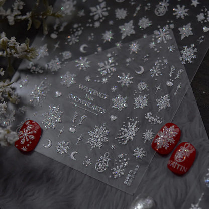 Holographic Glitter Snowflake Nail Stickers to5416
