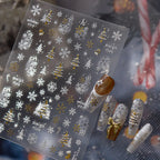 Holo Glitter Winter Snowflake Snowman Nail Stickers 5480